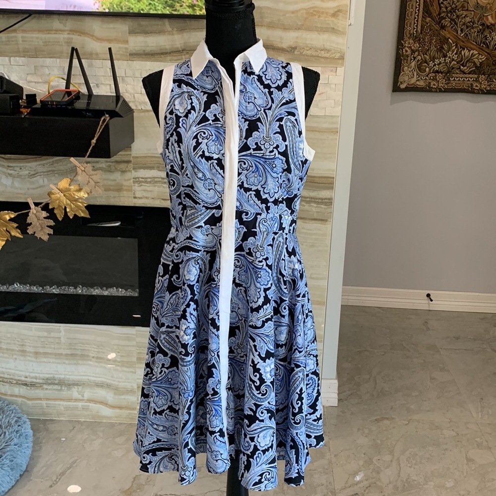 Women’s Sleeveless Paisley Print Dress Size 8P Anne Taylor.